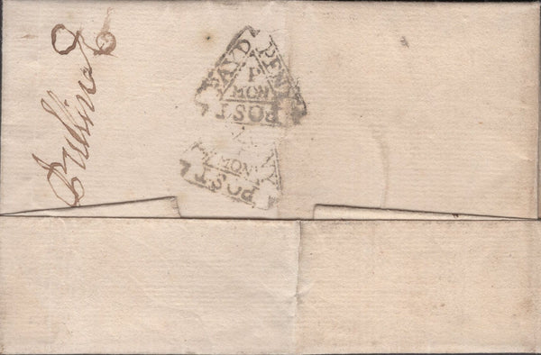 141412 1728 MAIL USED WITHIN LONDON WITH ST PAUL'S OFFICE DOCKWRA HANDSTAMP (L347).