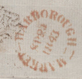 141422 1843 LETTER MARKET HARBOROUGH, LEICS TO SOUTHAMPTON WITH VERY FINE BLOCK OF FOUR 1D PL.27 (SG8).