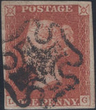 141427 1842 1D (SG8) PL.23 AND PL.27 WITH FINE STRIKES 'INTAGLIO' MALTESE CROSSES.