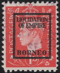 141435 1944 1D GERMAN PROPAGANDA FORGERY 'LIQUIDATION OF EMPIRE/BORNEO' OVERPRINT, FINE USED.