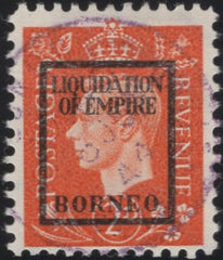 141437 1944 2d GERMAN PROPAGANDA FORGERY 'LIQUIDATION OF EMPRIE/BORNEO' OVERPRINT FINE USED.