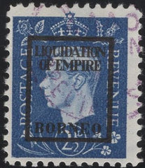 141438 1944 2½d GERMAN PROPAGANDA FORGERY 'LIQUIDATION OF EMPIRE/BORNEO' OVERPRINT, FINE USED.