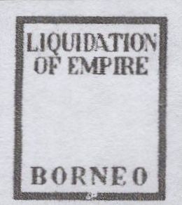 141439 1944 3D GERMAN PROPAGANDA FORGERY 'LIQUIDATION OF EMPIRE/BORNEO' OVERPRINT, FINE USED.