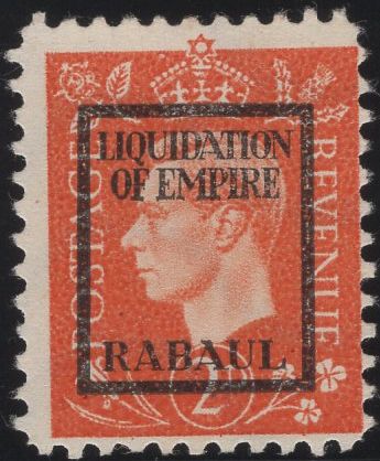 141449 1944 2D GERMAN PROPAGANDA FORGERY 'LIQUIDATION OF EMPIRE/RABAUL'  OVERPRINT, FINE UNUSED.