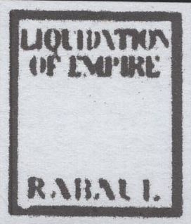 141451 1944 3D GERMAN PROPAGANDA FORGERY 'LIQUIDATION OF EMPIRE/RABAUL' OVERPRINT, FINE USED.