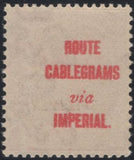 141452 CIRCA 1922 KGV 1D (SG357) POST OFFICE EXPERIMENTS WITH ADVERTISMENTS ON REVERSE.