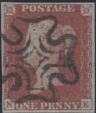 141453 1840-1841 MATCHED PAIR 1D BLACK PL.10 (SG2) AND 1D RED (SG7) LETTERED NE.