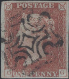 141458  1840-1841 MATCHED TRIO 1D GREY-BLACK PL.1A (SG3), 1D BLACK PL.1B (SG2) AND 1D RED PL.1B (SG7)  ALL LETTERED DG, PLATE 1B's SHOWING ROLLER FLAW (SPEC AS5k/AS7k).