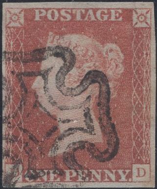 141459 1840-1841 MATCHED TRIO 1D GREY-BLACK PL.1A (SG3), 1D BLACK PL.1B (SG2) AND 1D RED (SG7) ALL LETTERED DD WITH CONSTANT VARIETIES.