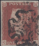 141460 1840-1841 MATCHED PAIR 1D BLACK PL.8 (SG2) AND 1D RED (SG7) LETTERED CE.