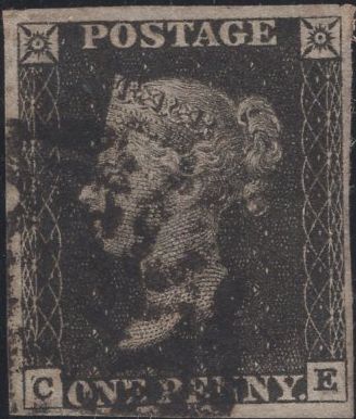 141461 1840-1841 MATCHED TRIO 1D GREY-BLACK PL.1A (SG3), 1D BLACK PL.1B (SG2) AND 1D RED (SG7) LETTERED CE.