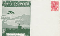 141477 1911 FIRST U.K. OFFICIAL AERIAL POST SUPERB UNUSED LONDON ENVELOPE IN BRIGHT GREEN.