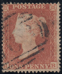 141495 1854 DIE 1 1D PL.184 YELLOW-BROWN (SG18) FINE USED.