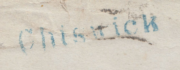 141500 1854 MAIL USED IN LONDON WITH 1D PL.171 (SG17)(FA) AND 'Chiswick' RECEIVER'S HANDSTAMP IN BLUE.