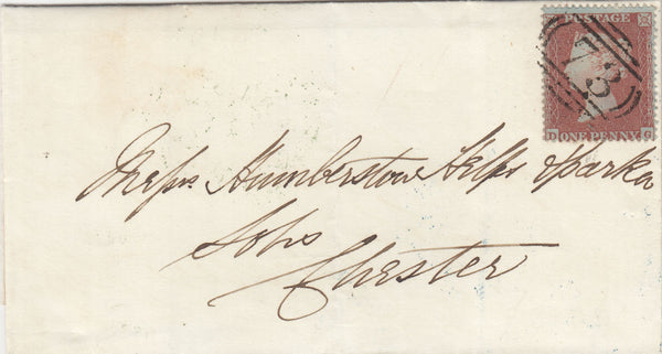 141508 1855 MAIL BILSTON, STAFFS TO CHESTER 1D PL.194 (SG17).