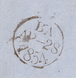 141511 1854 MAIL USED IN LONDON 1D PL.180 (SG17).