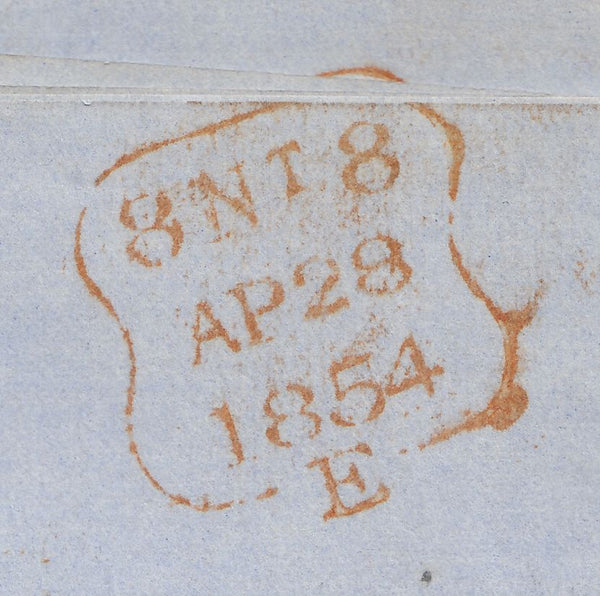 141511 1854 MAIL USED IN LONDON 1D PL.180 (SG17).