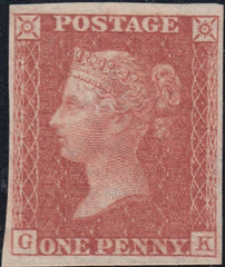 141521 1857 DIE 2 1D PL.55 IMPERFORATE IMPRIMATUR LETTERED GK.