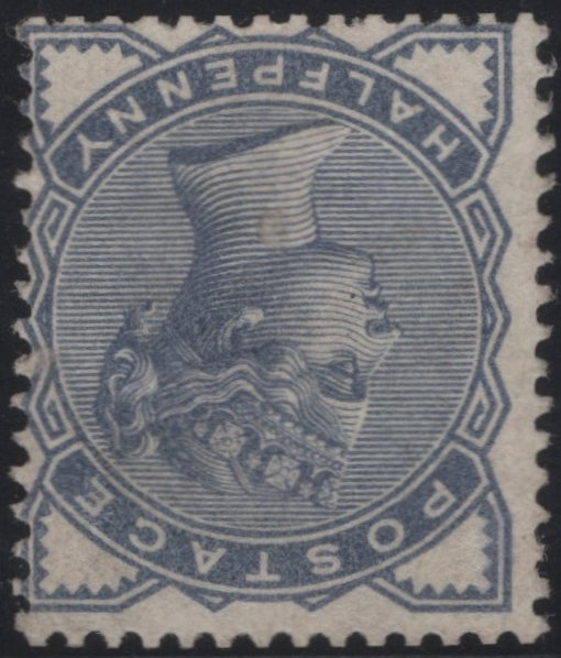 141523 1884 ½d SLATE BLUE WATERMARK INVERTED (SG187Wi) GOOD UNUSED.