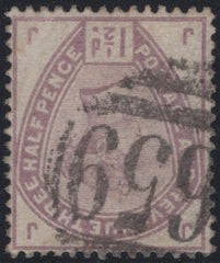 141526 1884 1½d LILAC WATERMARK INVERTED (SG188Wi) FINE USED.