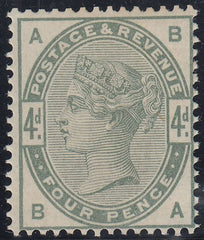 141532 1884 4D DULL GREEN (SG192) SUPERB UNUSED.