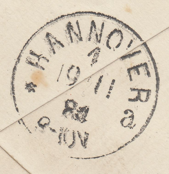 141538 1884 1D PINK UPRATED 1½d LILAC (SG188) SWANSEA TO HANNOVER, GERMANY.