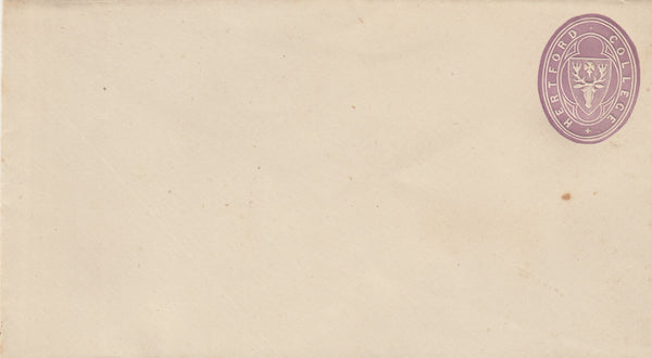 141551 1876 HERTFORD COLLEGE ½d MAUVE EMBOSSED ENVELOPE GOOD UNUSED.
