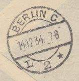141555 1934 AIRMAIL VIA DEUTSCHE LUFTPOST WIMBLEDON TO ARGENTINA WITH 1S X 4.