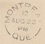 141557 1887 MAIL LONDON TO CANADA, 1D PINK ENVELOPE UPRATED 1½d LILAC (SG188) WITH HOSTER CANCELLATION.