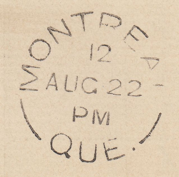 141557 1887 MAIL LONDON TO CANADA, 1D PINK ENVELOPE UPRATED 1½d LILAC (SG188) WITH HOSTER CANCELLATION.