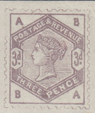 141558 1883-4 LILAC AND GREEN PROPOSED DESIGNS BY DE LA RUE, FOURTH SCHEME.