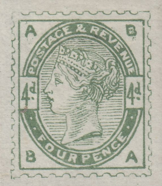 141558 1883-4 LILAC AND GREEN PROPOSED DESIGNS BY DE LA RUE, FOURTH SCHEME.