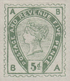 141558 1883-4 LILAC AND GREEN PROPOSED DESIGNS BY DE LA RUE, FOURTH SCHEME.