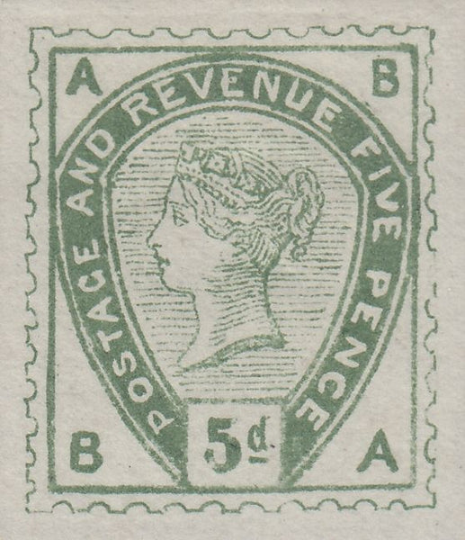 141558 1883-4 LILAC AND GREEN PROPOSED DESIGNS BY DE LA RUE, FOURTH SCHEME.