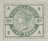 141558 1883-4 LILAC AND GREEN PROPOSED DESIGNS BY DE LA RUE, FOURTH SCHEME.