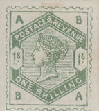 141558 1883-4 LILAC AND GREEN PROPOSED DESIGNS BY DE LA RUE, FOURTH SCHEME.