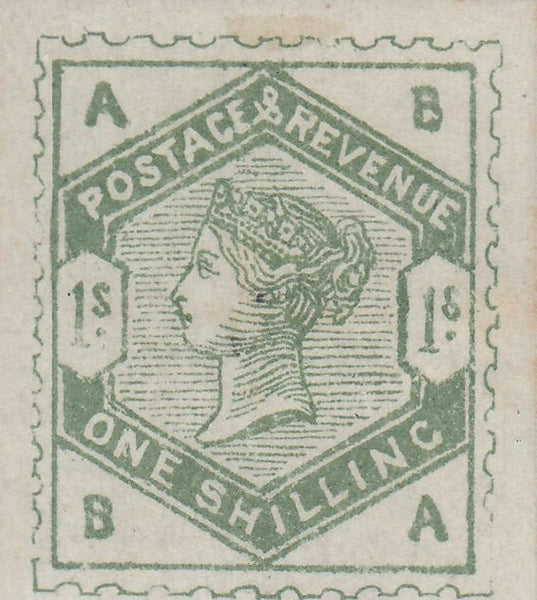 141558 1883-4 LILAC AND GREEN PROPOSED DESIGNS BY DE LA RUE, FOURTH SCHEME.