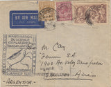 141564 1936 AIRMAIL BIRMINGHAM TO ARGENTINA WITH KGV 6D (SG426a), 1S (SG429) AND 2/6 SEAHORSE (SG450).