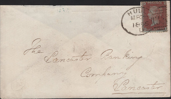 141573 1856 MAIL HULL TO LANCASTER 1D (SPEC C6) 'HULL/383' HULL SPOON TYPE 'D' (RA42).