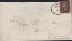 141573 1856 MAIL HULL TO LANCASTER 1D (SPEC C6) 'HULL/383' HULL SPOON TYPE 'D' (RA42).