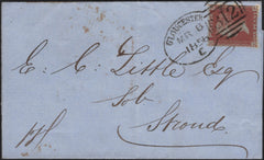 141574 1856 MAIL GLOUCESTER TO STROUD 1D (SPEC C6) VERY FINE 'GLOUCESTER/312' SPOON (RA37).