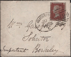 141575 1855 MAIL GLOUCESTER TO BERKELEY 1D (SG24) FINE 'GLOUCESTER/312' SPOON (RA37).