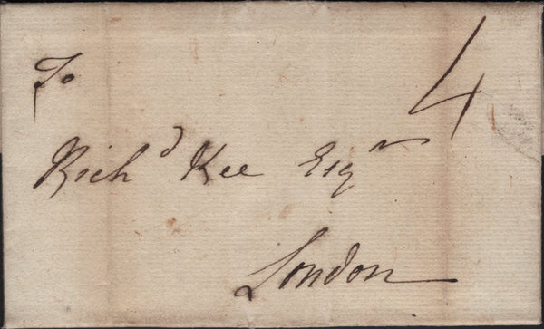 141579 1773 MAIL HAY, BRECON TO LONDON WITH 'HAY' HANDSTAMP (W1110).