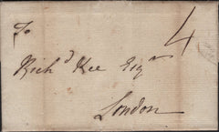 141579 1773 MAIL HAY, BRECON TO LONDON WITH 'HAY' HANDSTAMP (W1110).