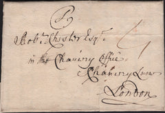 141584 1768 MAIL BUILTH, BRECON TO LONDON WITH 'HAY' HANDSTAMP (W1110).