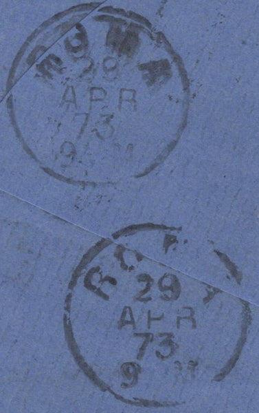 141587 1873 MAIL BIRMINGHAM TO ROMA WITH 6D PL.11 (SG123) RE-DIRECTED TO PARIGI WITH ITALIAN 40 CENT ISSUE.