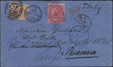 141587 1873 MAIL BIRMINGHAM TO ROMA WITH 6D PL.11 (SG123) RE-DIRECTED TO PARIGI WITH ITALIAN 40 CENT ISSUE.