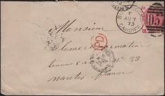 141592 1873 MAIL BUTE DOCKS, CARDIFF TO FRANCE WITH 3D ROSE PL.10 (SG103).