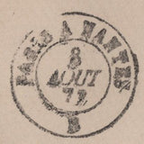 141592 1873 MAIL BUTE DOCKS, CARDIFF TO FRANCE WITH 3D ROSE PL.10 (SG103).