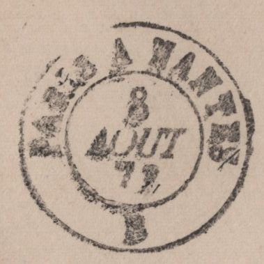 141592 1873 MAIL BUTE DOCKS, CARDIFF TO FRANCE WITH 3D ROSE PL.10 (SG103).